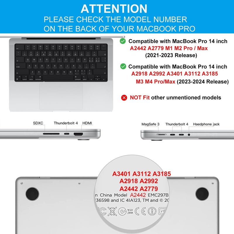 CaseBuy 2PCS MacBook Pro 14 Trackpad Protector Cover for 2025-2021 M5 M4 M3 M2 M1 Pro/Max MacBook Pro 14 inch A3434 A3401 A3112 A3185 A2442 A2779 A2918 A2992 Clear Anti Scratch Touchpad Skin Accessories - Image 2
